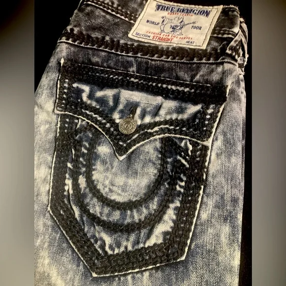 True Religion | Jeans | Rare Straight W Flap Black Mega T True 